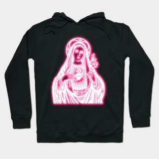 Pink Neon Virgin Mary Hoodie